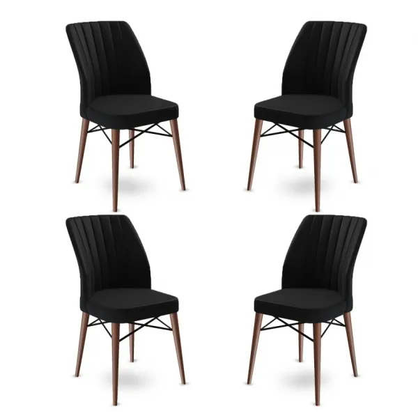 Súprava stoličiek (4 kusy) Flex - Black, Brown