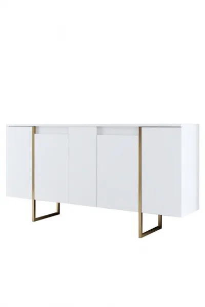 Konzolový stolík Luxe - White, Gold