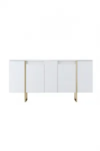 Konzolový stolík Luxe - White, Gold