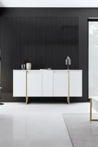 Konzolový stolík Luxe - White, Gold