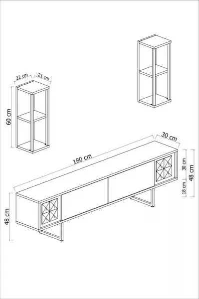 TV skrinka / Obývacia stena Chrome Line - Walnut, Black