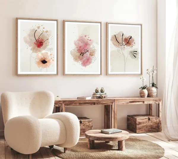 Dekoratívny rámovaný obraz z MDF (3 kusy) Huhu205 - 50 x 70