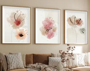 Dekoratívny rámovaný obraz z MDF (3 kusy) Huhu205 - 50 x 70