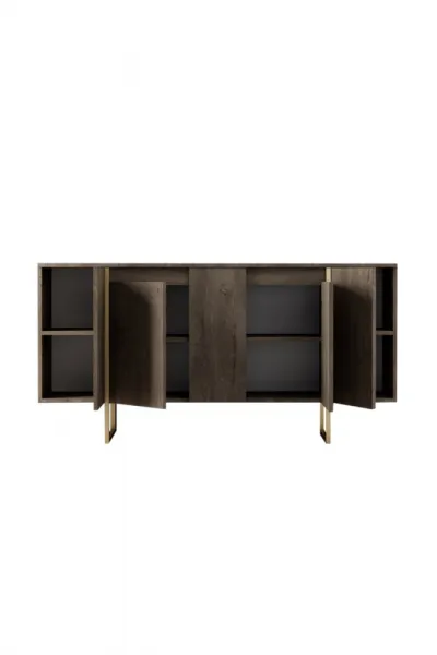 Konzolový stolík Luxe - Walnut, Gold