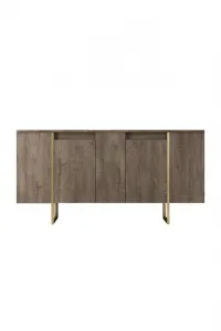 Konzolový stolík Luxe - Walnut, Gold