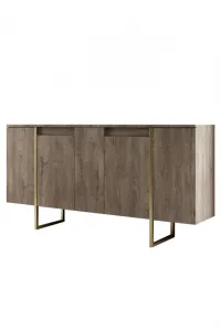 Konzolový stolík Luxe - Walnut, Gold