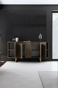 Konzolový stolík Luxe - Walnut, Gold