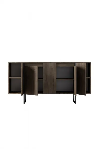 Konzolový stolík Luxe - Walnut, Black
