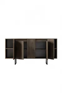 Konzolový stolík Luxe - Walnut, Black