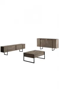 Konzolový stolík Luxe - Walnut, Black