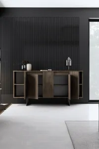 Konzolový stolík Luxe - Walnut, Black