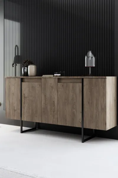 Kalune Design Sada nábytku do obývacího pokoje Luxe ořech/černá