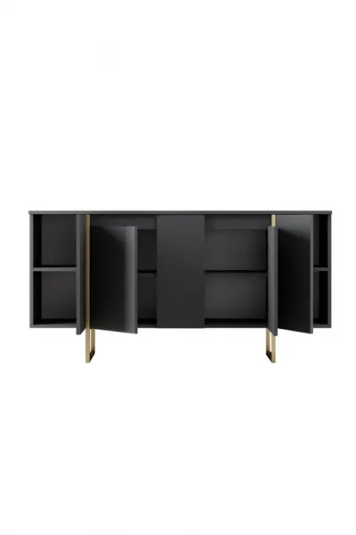 Konzolový stolík Luxe - Anthracite, Gold
