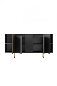 Konzolový stolík Luxe - Anthracite, Gold