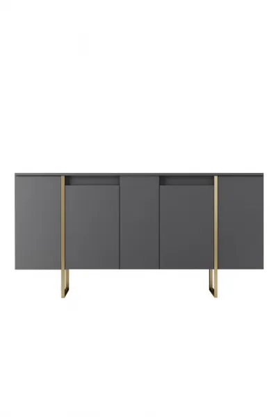 Konzolový stolík Luxe - Anthracite, Gold