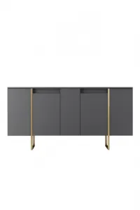 Konzolový stolík Luxe - Anthracite, Gold