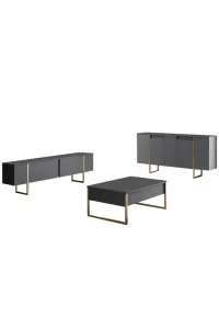 Konzolový stolík Luxe - Anthracite, Gold