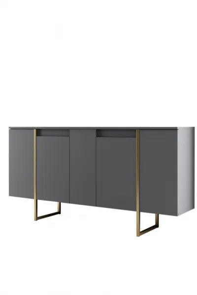 Konzolový stolík Luxe - Anthracite, Gold