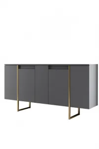 Konzolový stolík Luxe - Anthracite, Gold