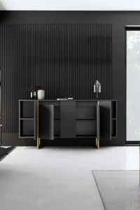 Konzolový stolík Luxe - Anthracite, Gold