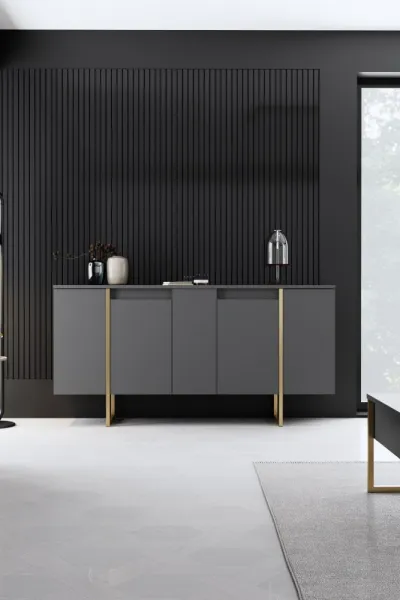Konzolový stolík Luxe - Anthracite, Gold