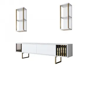 TV skrinka / Obývacia stena Gold Line - White, Black
