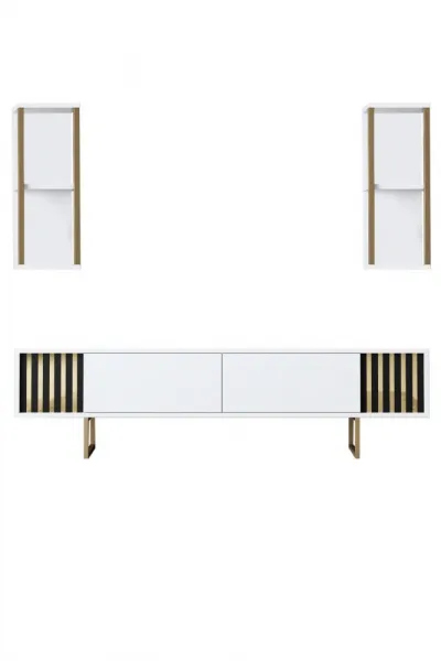 TV skrinka / Obývacia stena Gold Line - White, Black