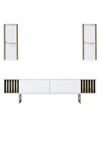 TV skrinka / Obývacia stena Gold Line - White, Black