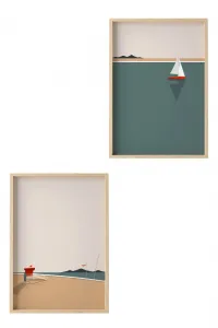 Dekoratívny rámovaný obraz z MDF (2 kusy) Huhu486 - 50 x 70