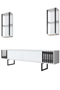 TV skrinka / Obývacia stena Chrome Line - White, Black