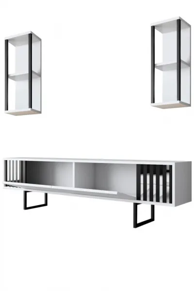 TV skrinka / Obývacia stena Chrome Line - White, Black