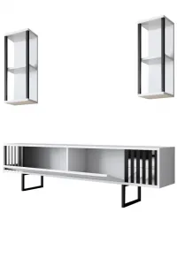TV skrinka / Obývacia stena Chrome Line - White, Black