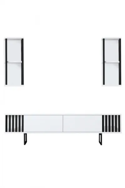 TV skrinka / Obývacia stena Chrome Line - White, Black