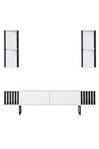 TV skrinka / Obývacia stena Chrome Line - White, Black