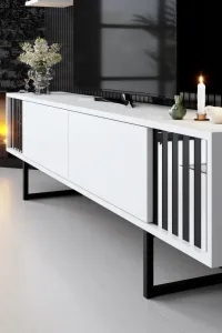 TV skrinka / Obývacia stena Chrome Line - White, Black