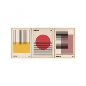 Dekoratívny rámovaný obraz z MDF (3 kusy) Huhu250 - 50 x 70