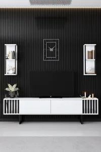 TV skrinka / Obývacia stena Chrome Line - White, Black