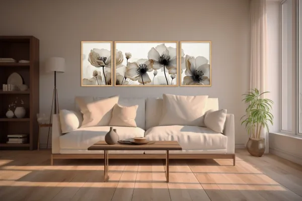 Dekoratívny rámovaný obraz z MDF (3 kusy) Huhu305 - 50 x 140
