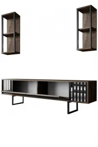 TV skrinka / Obývacia stena Chrome Line - Walnut, Black