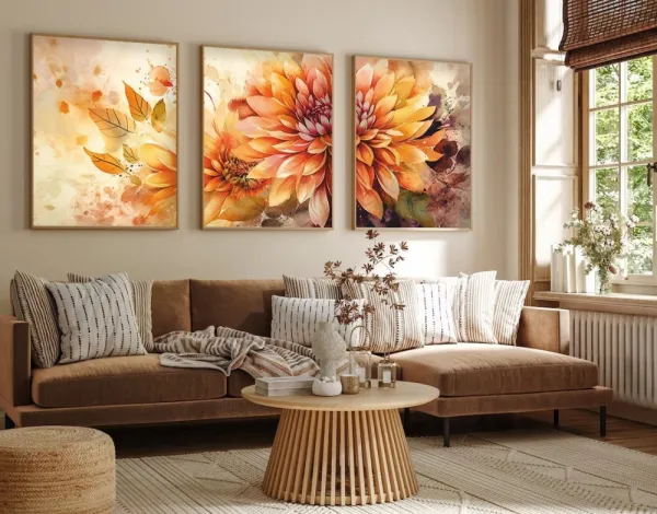 Dekoratívny rámovaný obraz z MDF (3 kusy) Huhu220 - 50 x 70