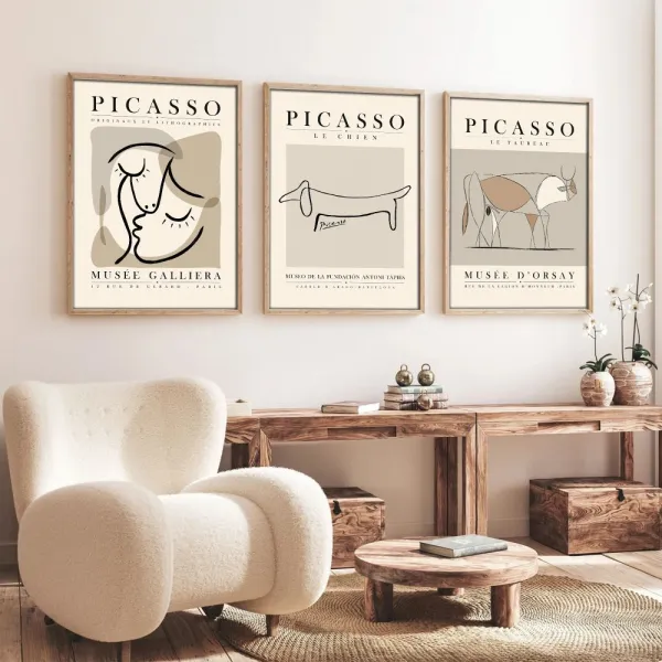 Dekoratívny rámovaný obraz z MDF (3 kusy) Huhu253 - 50 x 35