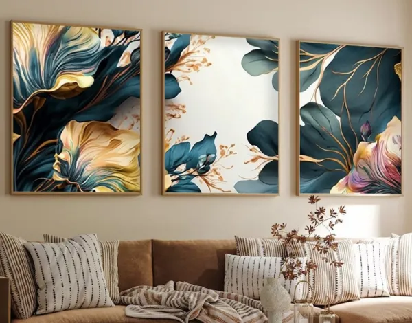 Dekoratívny rámovaný obraz z MDF (3 kusy) Huhu217 - 50 x 70
