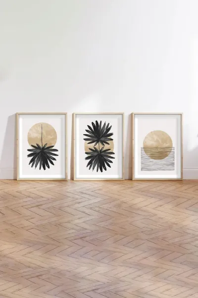 Dekoratívny rámovaný obraz z MDF (3 kusy) Huhu210 - 50 x 70