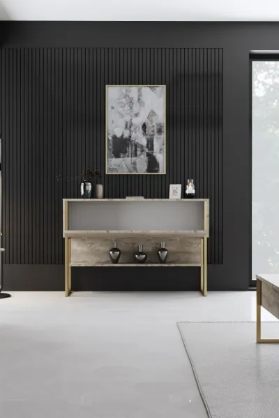 Komoda Luxe - Travertine, Gold