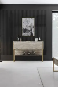 Komoda Luxe - Travertine, Gold