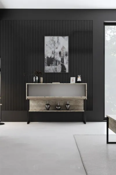 Komoda Luxe - Travertine, Black