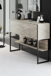 Komoda Luxe - Travertine, Black