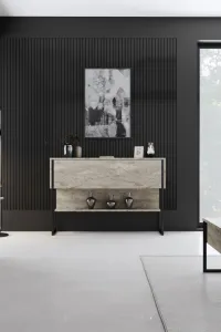 Komoda Luxe - Travertine, Black