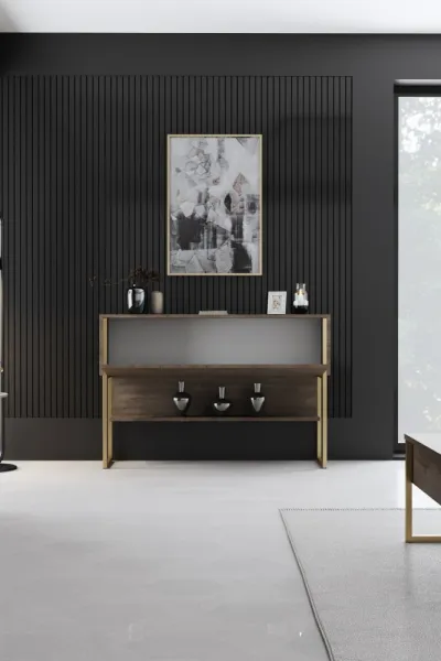 Komoda Luxe - Gold, Walnut