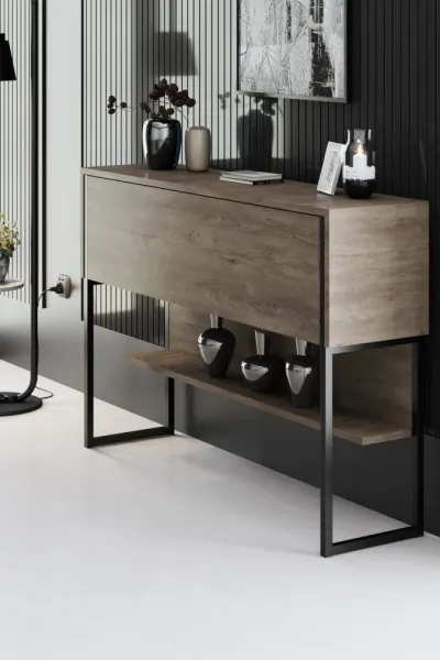 Komoda Luxe - Black, Walnut